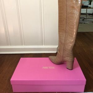 Paris Texas Dark Beige embossed Crocodile boots